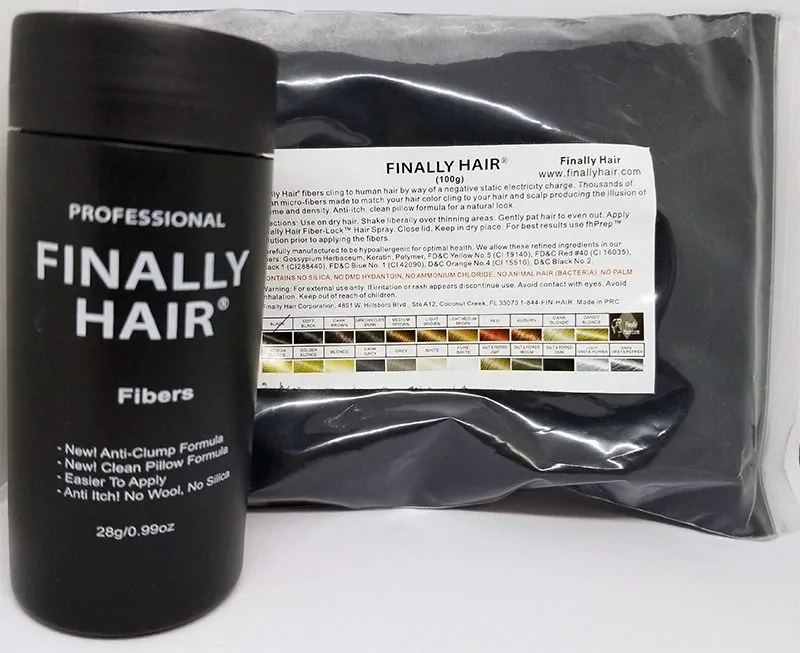 Refill Bag - 100 Grams Hair Fibers Plus Empty Applicator Bottle - Hair Fiber Refill